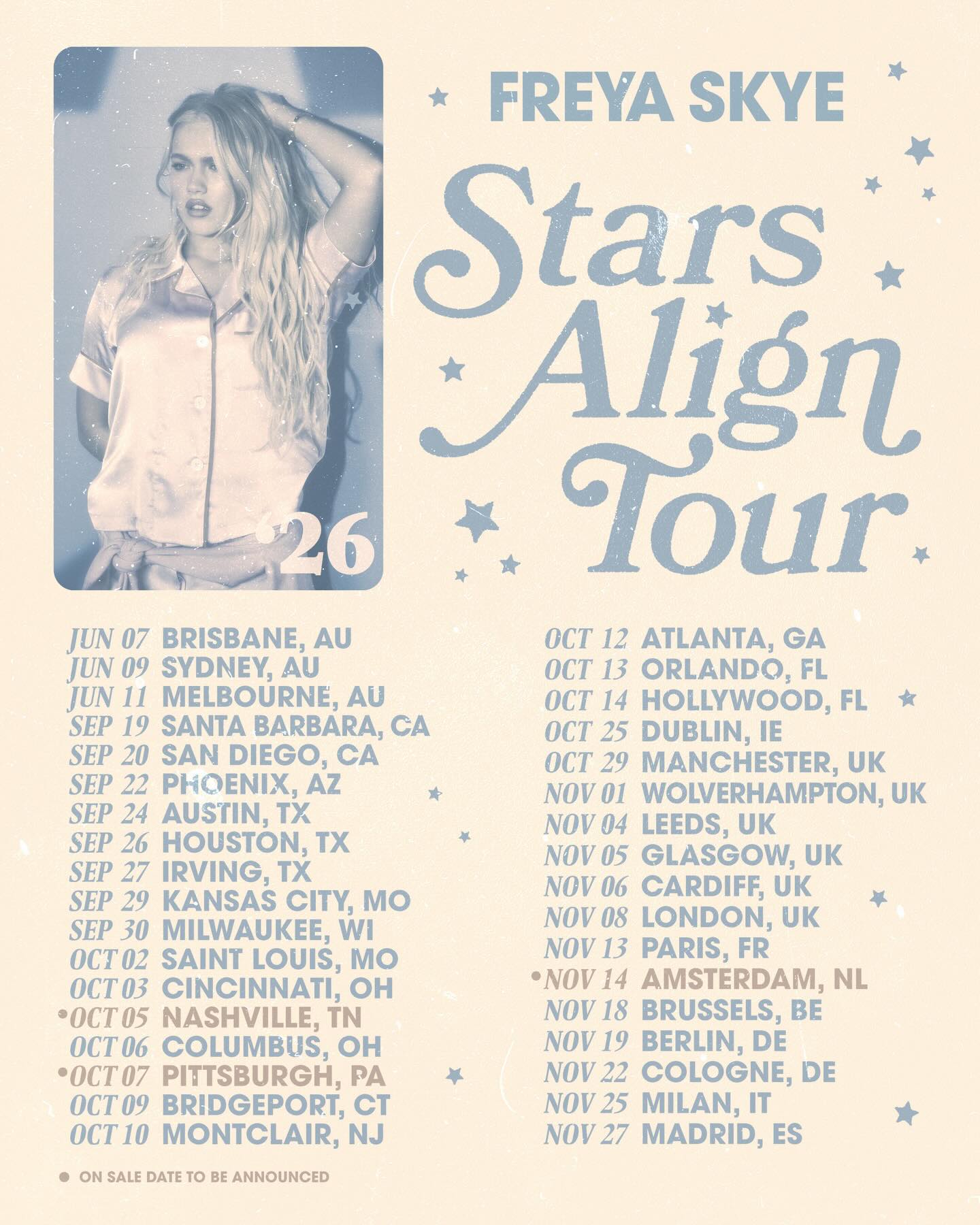 Freya Skye Stars Align Tour Poster 2026